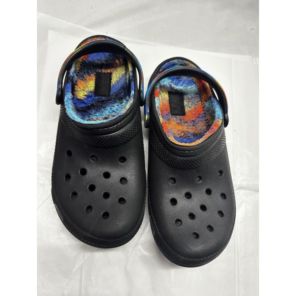 Crocs Classic Faux Fur Lined Rainbow Spray Dye Clogs: M10/ W12 Comfortable